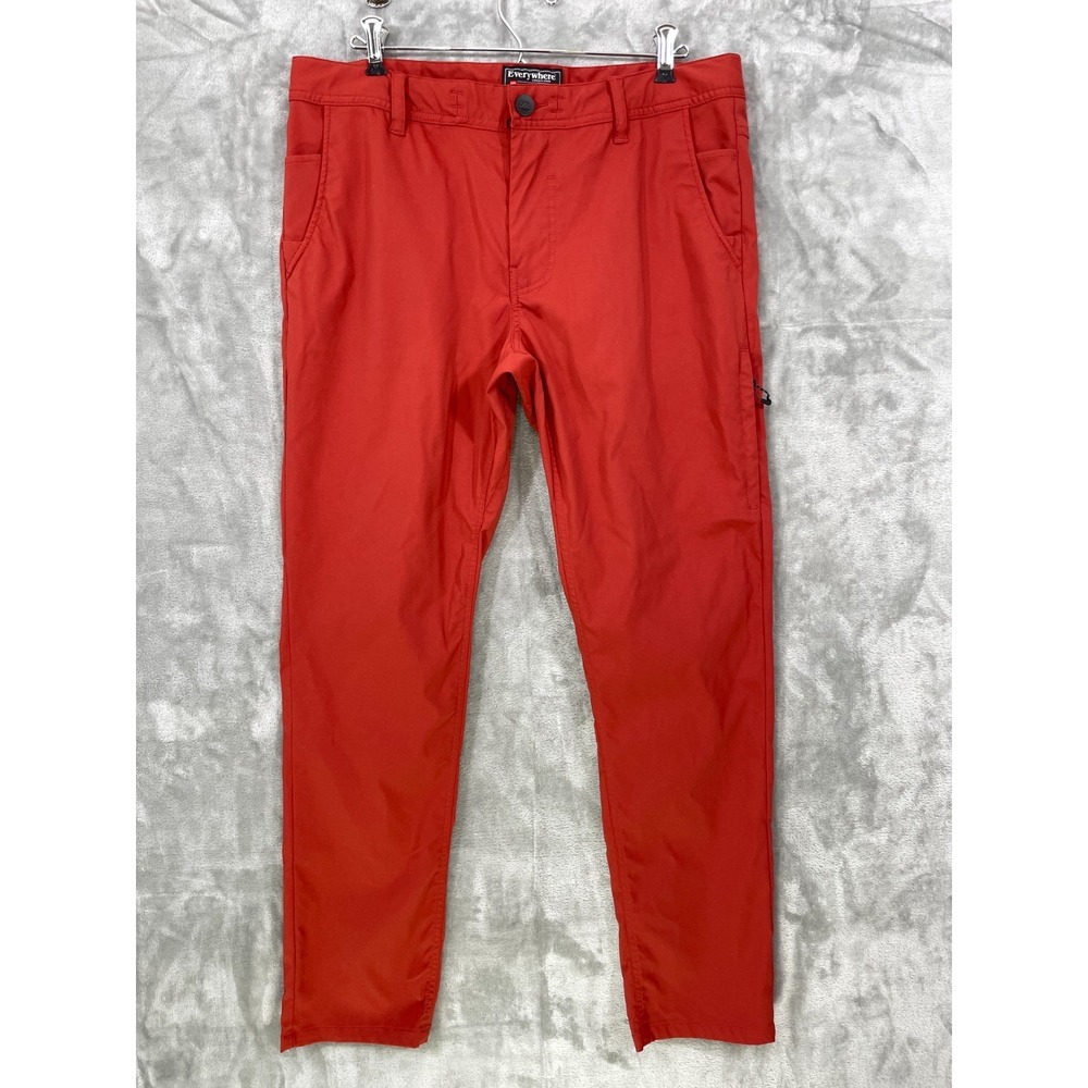 686 Everywhere Pants Mens 34x32 Slim Fit Orange Stretch Performance Technical